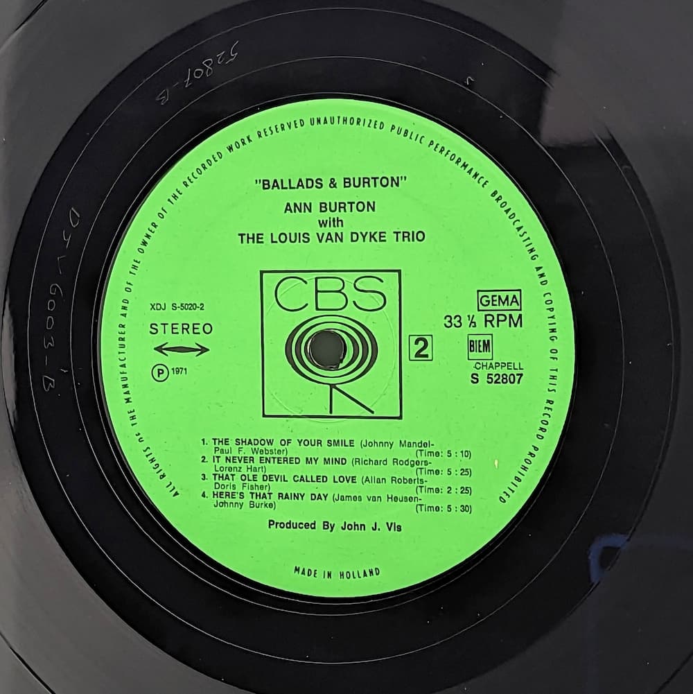 Ann Burton With The Louis Van Dyke Trio - Ballads & Burton