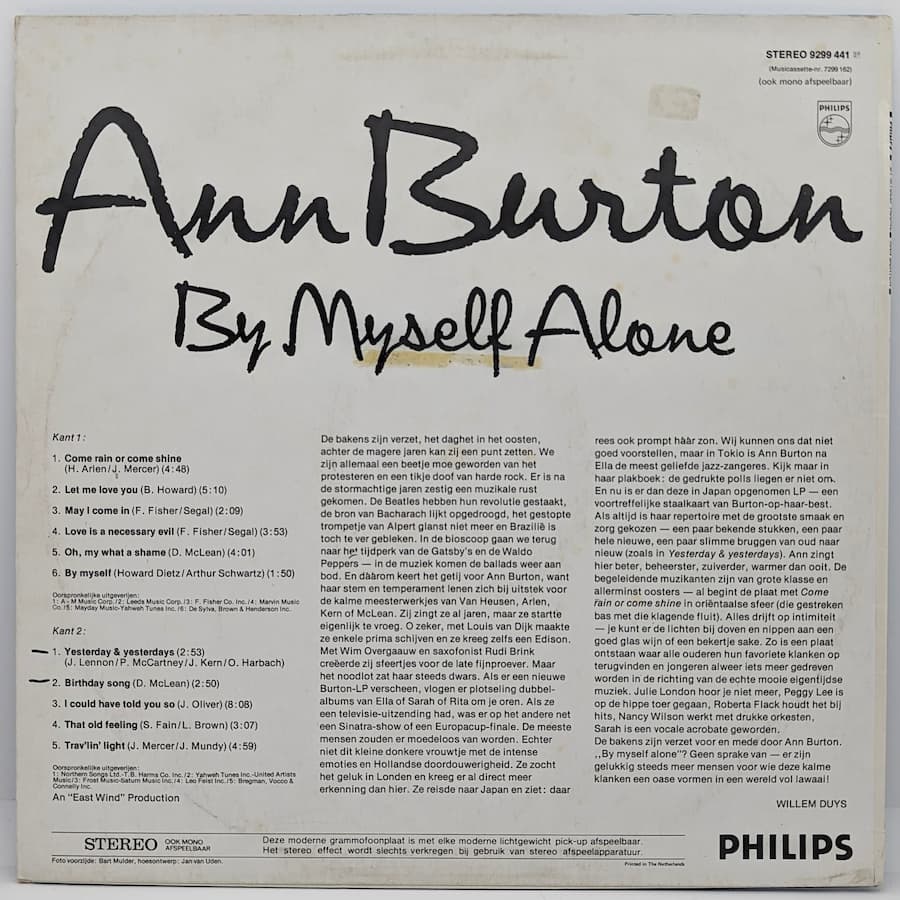 Ann Burton丨By Myself Alone