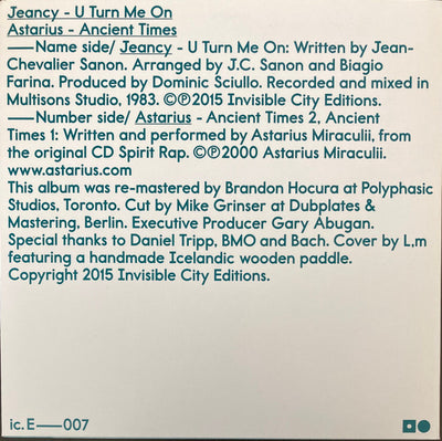 Jeancy / Astarius - U Turn Me On / Ancient Times