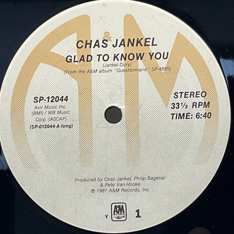 Chas Jankel – Glad To Know You