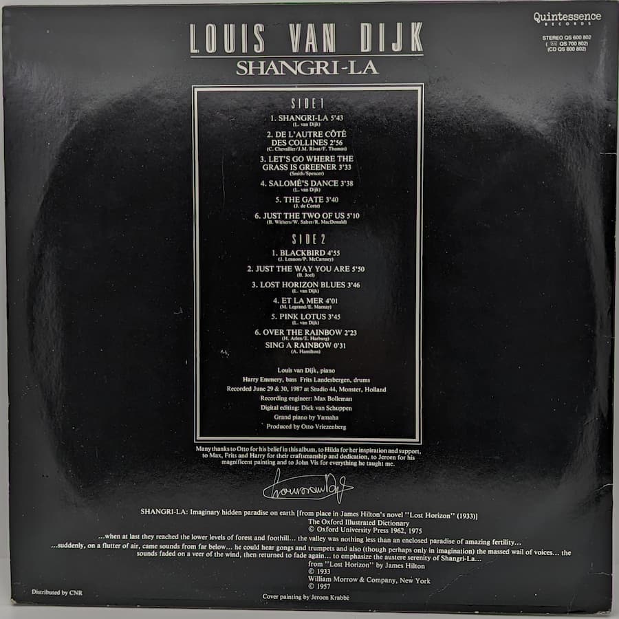 Louis van Dijk - Shangri-La – MUSTA LEVY -music base-