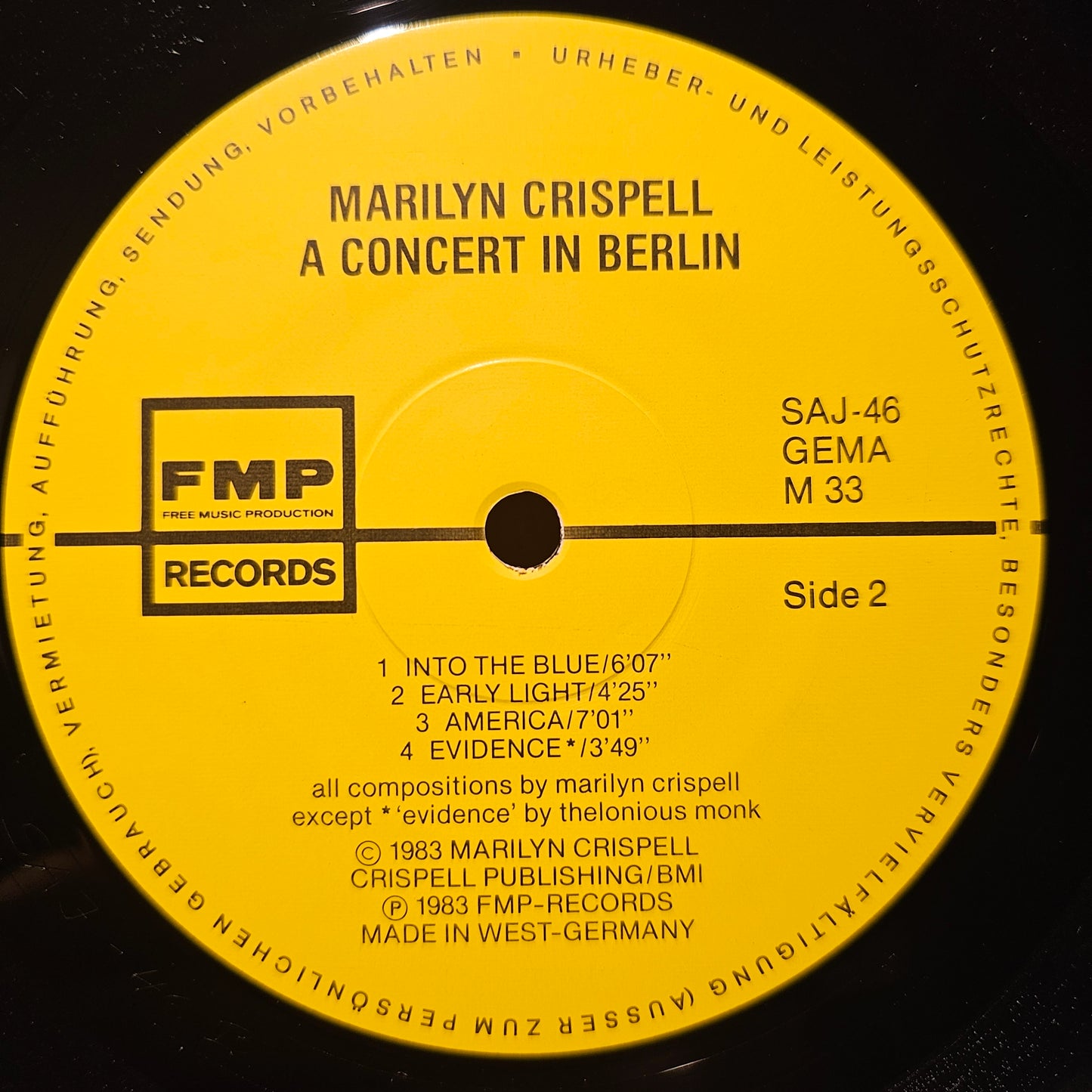 Marilyn Crispell – A Concert In Berlin